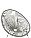 Miniatyrbild 7 av 9: Trädgårdsstol Mörkgrå PE Rotting Papasan Modern