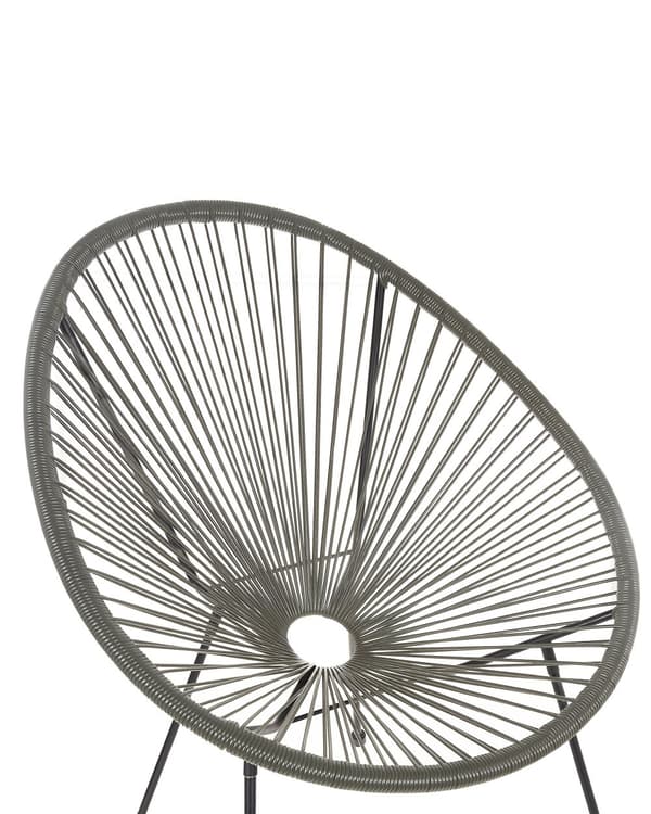 Trädgårdsstol Mörkgrå PE Rotting Papasan Modern