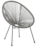 Miniatyrbild 1 av 9: Trädgårdsstol Mörkgrå PE Rotting Papasan Modern