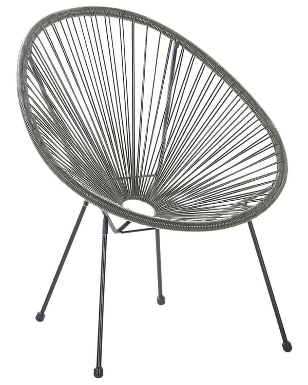 Trädgårdsstol Mörkgrå PE Rotting Papasan Modern