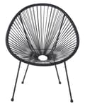 Miniatyrbild 5 av 9: Trädgårdsstol Svart PE Rotting Papasan Modern