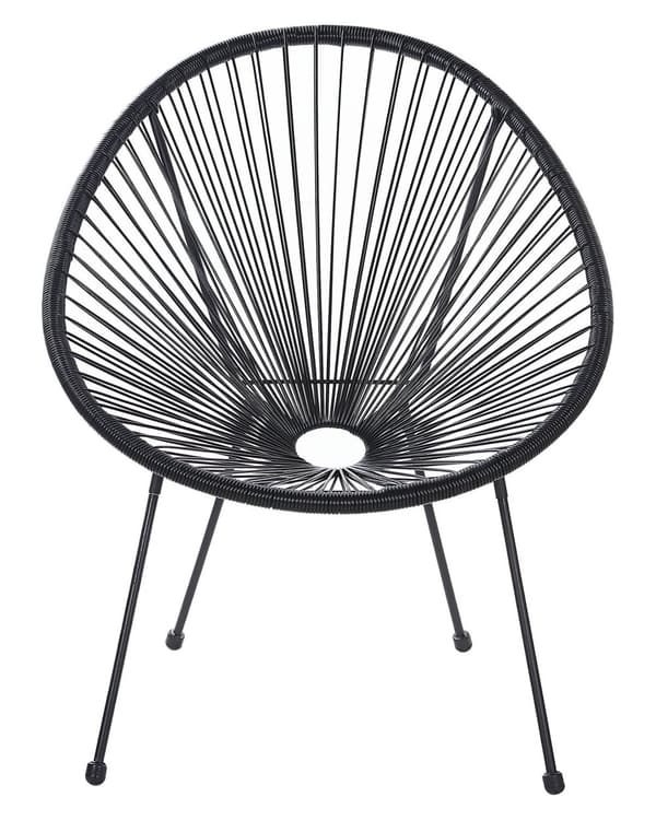 Trädgårdsstol Svart PE Rotting Papasan Modern