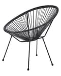 Miniatyrbild 6 av 9: Trädgårdsstol Svart PE Rotting Papasan Modern