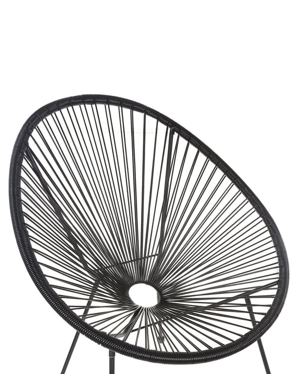 Trädgårdsstol Svart PE Rotting Papasan Modern