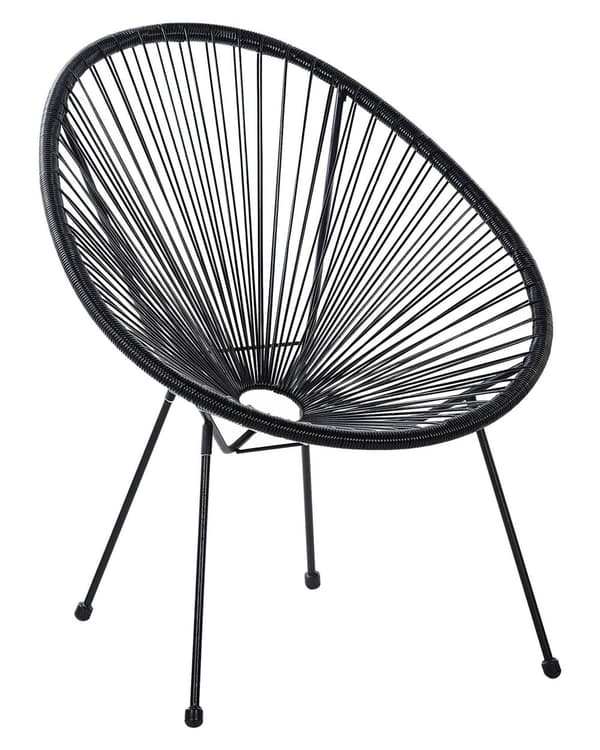 Trädgårdsstol Svart PE Rotting Papasan Modern