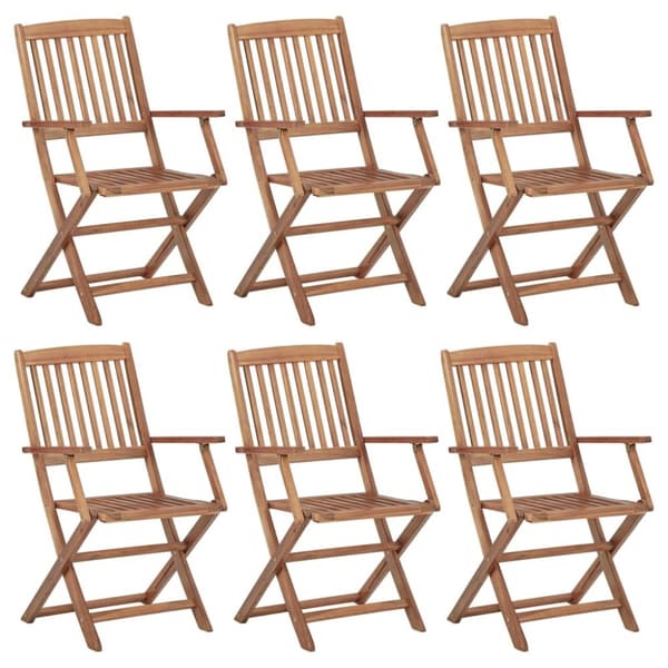 vidaXL foldbare havestole 6 stk. massivt akacietræ