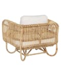 Pikkukuva 6 / 10: Nojatuoli luonnollinen/beige rottinki ulos puuvilla pehmusteet boho tyyli