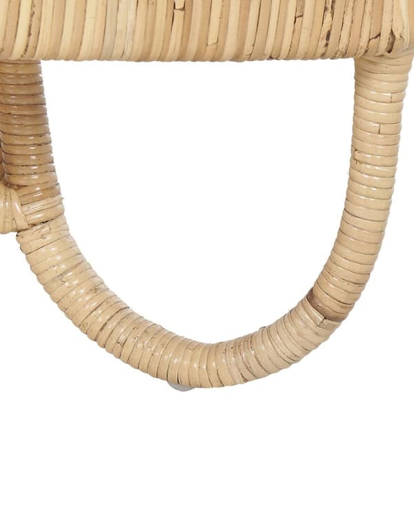 Nojatuoli luonnollinen/beige rottinki ulos puuvilla pehmusteet boho tyyli