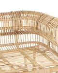 Pikkukuva 9 / 10: Nojatuoli luonnollinen/beige rottinki ulos puuvilla pehmusteet boho tyyli