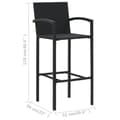 Miniatyrbillede 8 af 8: vidaXL barstole 2 stk. polyrattan sort
