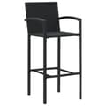 Miniatyrbillede 2 af 8: vidaXL barstole 2 stk. polyrattan sort