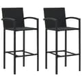 Miniatyrbillede 1 af 8: vidaXL barstole 2 stk. polyrattan sort