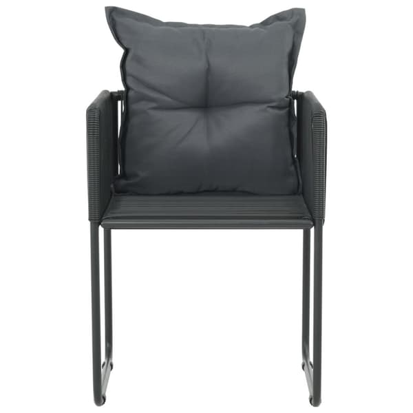 vidaXL havestole 4 stk. med puder polyrattan sort