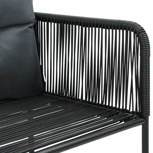 vidaXL havestole 4 stk. med puder polyrattan sort