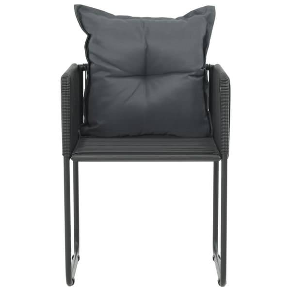 vidaXL havestole 6 stk. med puder polyrattan sort