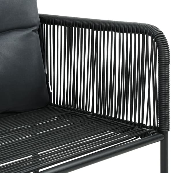 vidaXL havestole 6 stk. med puder polyrattan sort