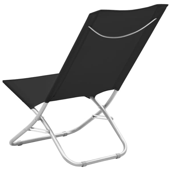 vidaXL Hopfällbara strandstolar 2 st svart tyg