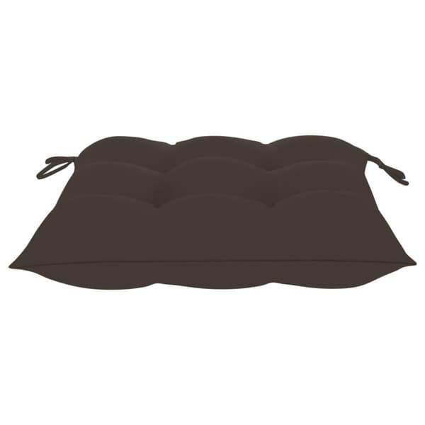 vidaXL Trädgårdsstolar med taupe dynor 2 st massivt teakträ