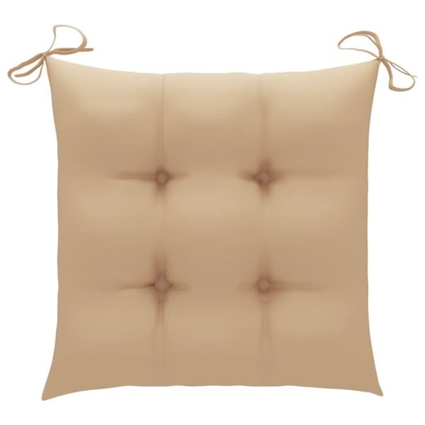 vidaXL Trädgårdsstolar med beige dynor 6 st massiv teak