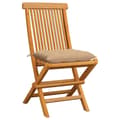 Miniatyrbild 10 av 10: vidaXL Trädgårdsstolar med beige dynor 6 st massiv teak