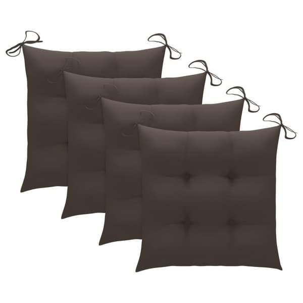 vidaXL Trädgårdsstolar med dynor taupe 3 st massiv teak