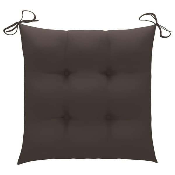 vidaXL Trädgårdsstolar med dynor taupe 3 st massiv teak
