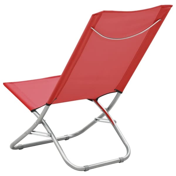 vidaXL foldbare strandstole 2 stk. stof rød