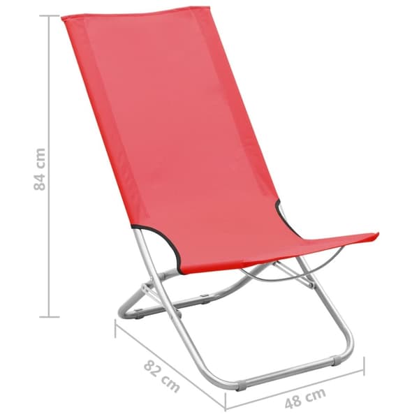 vidaXL foldbare strandstole 2 stk. stof rød