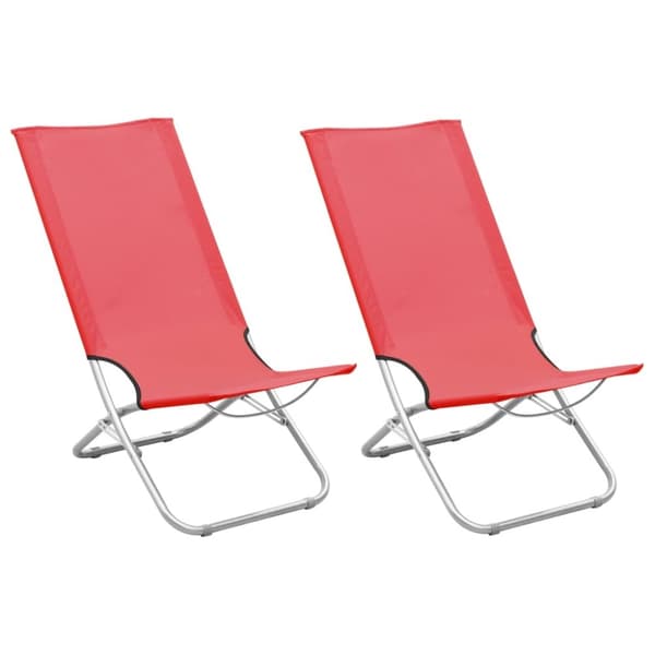 vidaXL foldbare strandstole 2 stk. stof rød