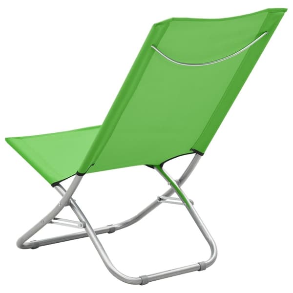 vidaXL foldbare strandstole 2 stk. stof grøn