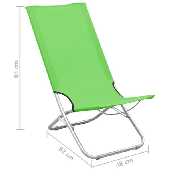vidaXL foldbare strandstole 2 stk. stof grøn