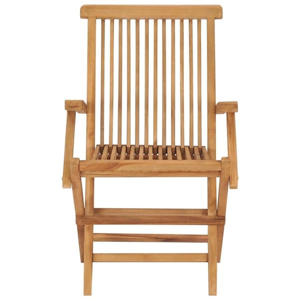 vidaXL havestole med beige hynder 2 stk. massivt teaktræ