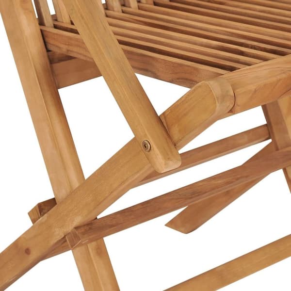 vidaXL havestole med beige hynder 2 stk. massivt teaktræ
