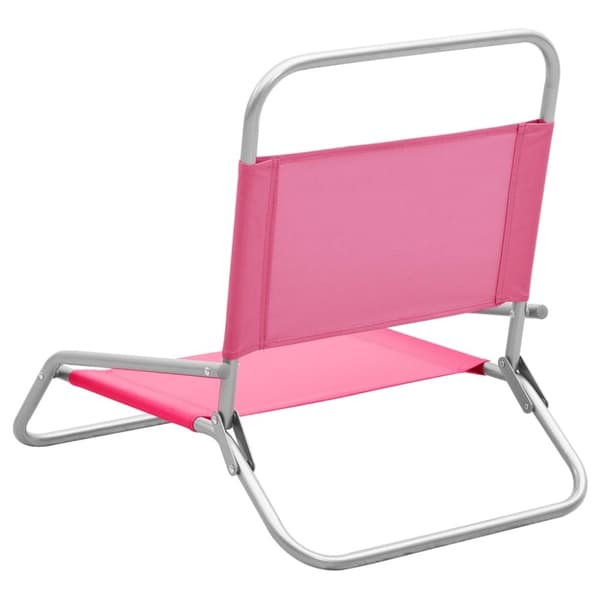 vidaXL foldbare strandstole 2 stk. stof pink