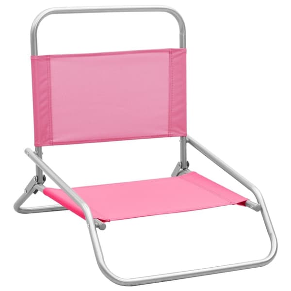 vidaXL foldbare strandstole 2 stk. stof pink