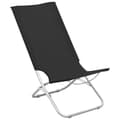 Miniatyrbillede 2 af 8: vidaXL foldbare strandstole 2 stk. stof sort