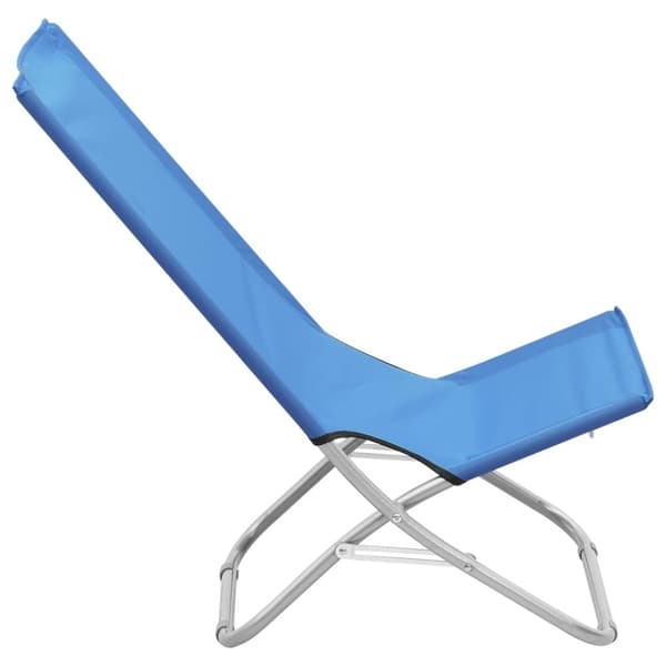 vidaXL foldbare strandstole 2 stk. stof blå