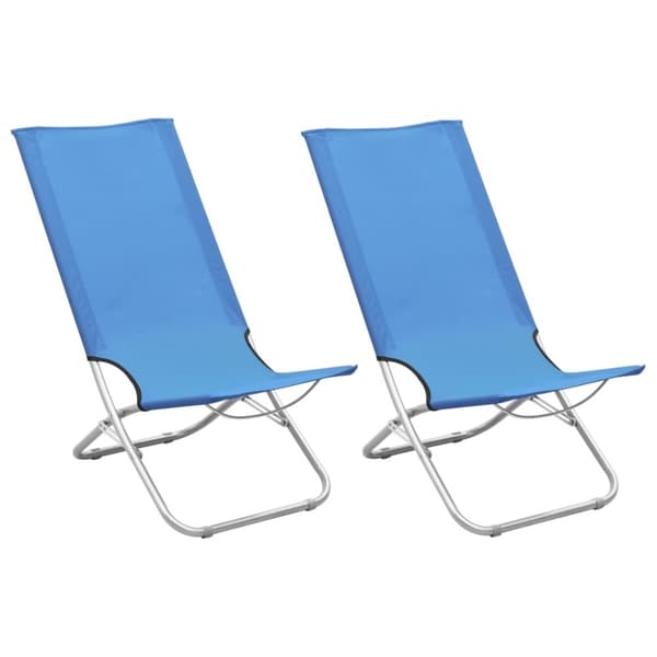 vidaXL foldbare strandstole 2 stk. stof blå