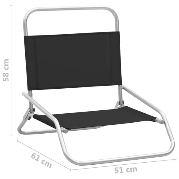 vidaXL foldbare strandstole 2 stk. stof sort