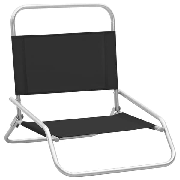 vidaXL foldbare strandstole 2 stk. stof sort