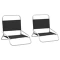 Miniatyrbillede 1 af 8: vidaXL foldbare strandstole 2 stk. stof sort