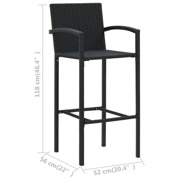 vidaXL barstole 4 stk. polyrattan sort