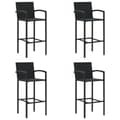 Miniatyrbillede 1 af 8: vidaXL barstole 4 stk. polyrattan sort