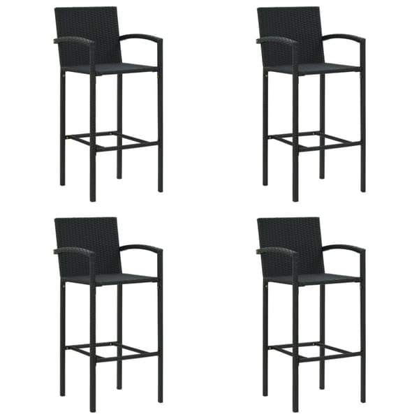 vidaXL barstole 4 stk. polyrattan sort