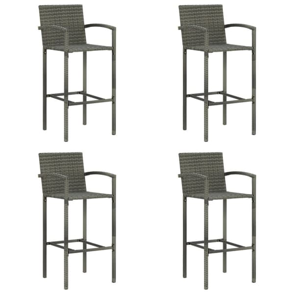 vidaXL barstole 4 stk. polyrattan grå