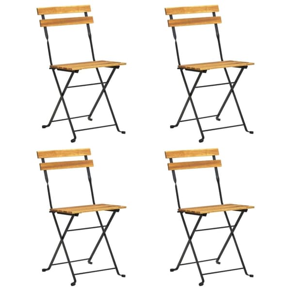 vidaXL foldbare bistrostole 4 stk. massivt akacietræ