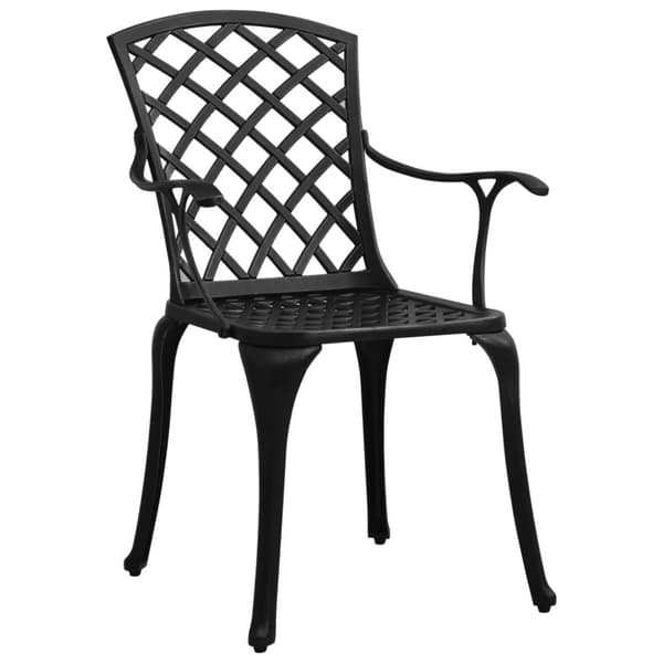 vidaXL havestole 2 stk. støbt aluminium sort