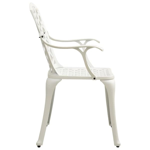 vidaXL havestole 4 stk. støbt aluminium hvid