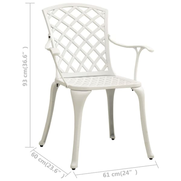 vidaXL havestole 4 stk. støbt aluminium hvid