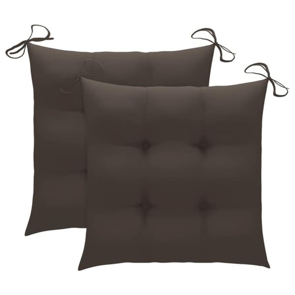 vidaXL Trädgårdsstolar 2 st med taupe dynor massiv teak